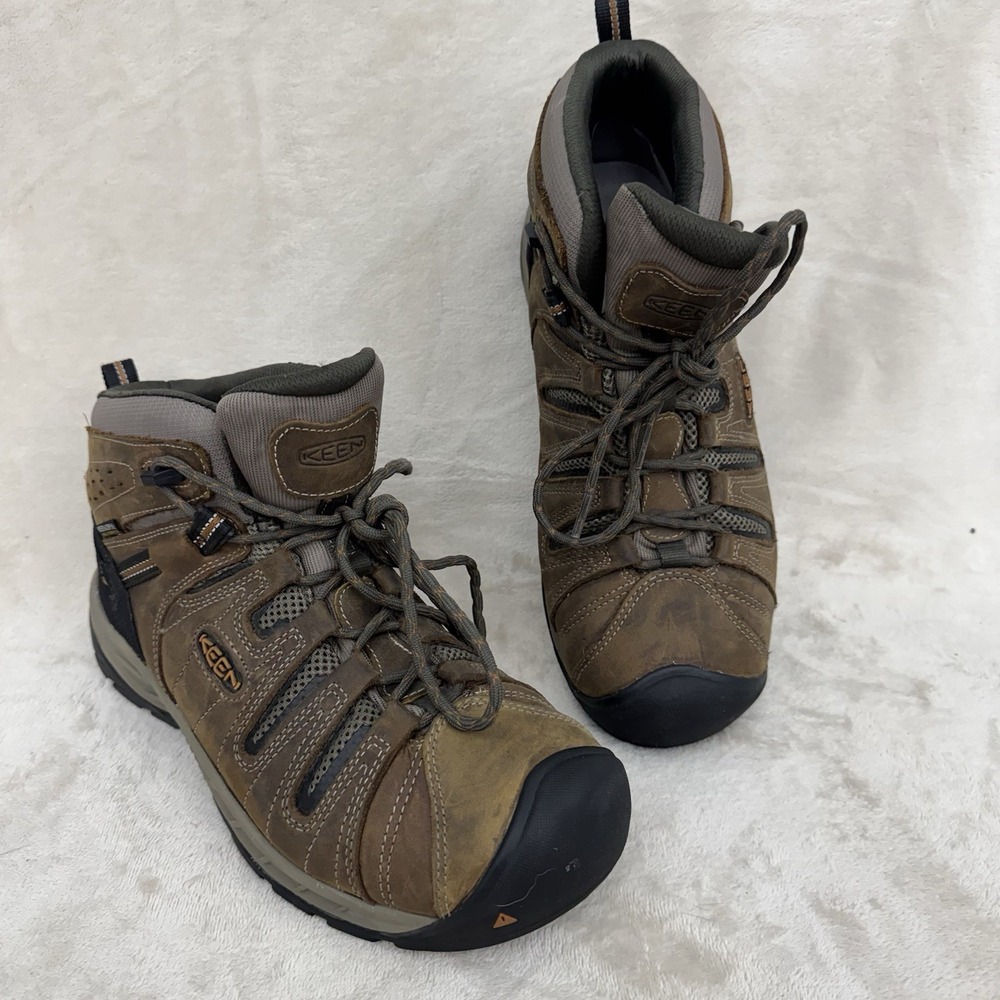 KEEN Utility Flint II Mid Waterproof Work Boots Men 11 EE Brown EH Leather